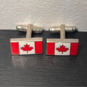 Cufflinks Inc. Canadian Flag Cufflinks - Red and White. Classic. Vintage